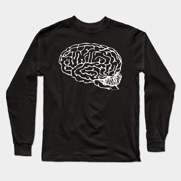 human brain, white Long Sleeve T-Shirt by RosArt100